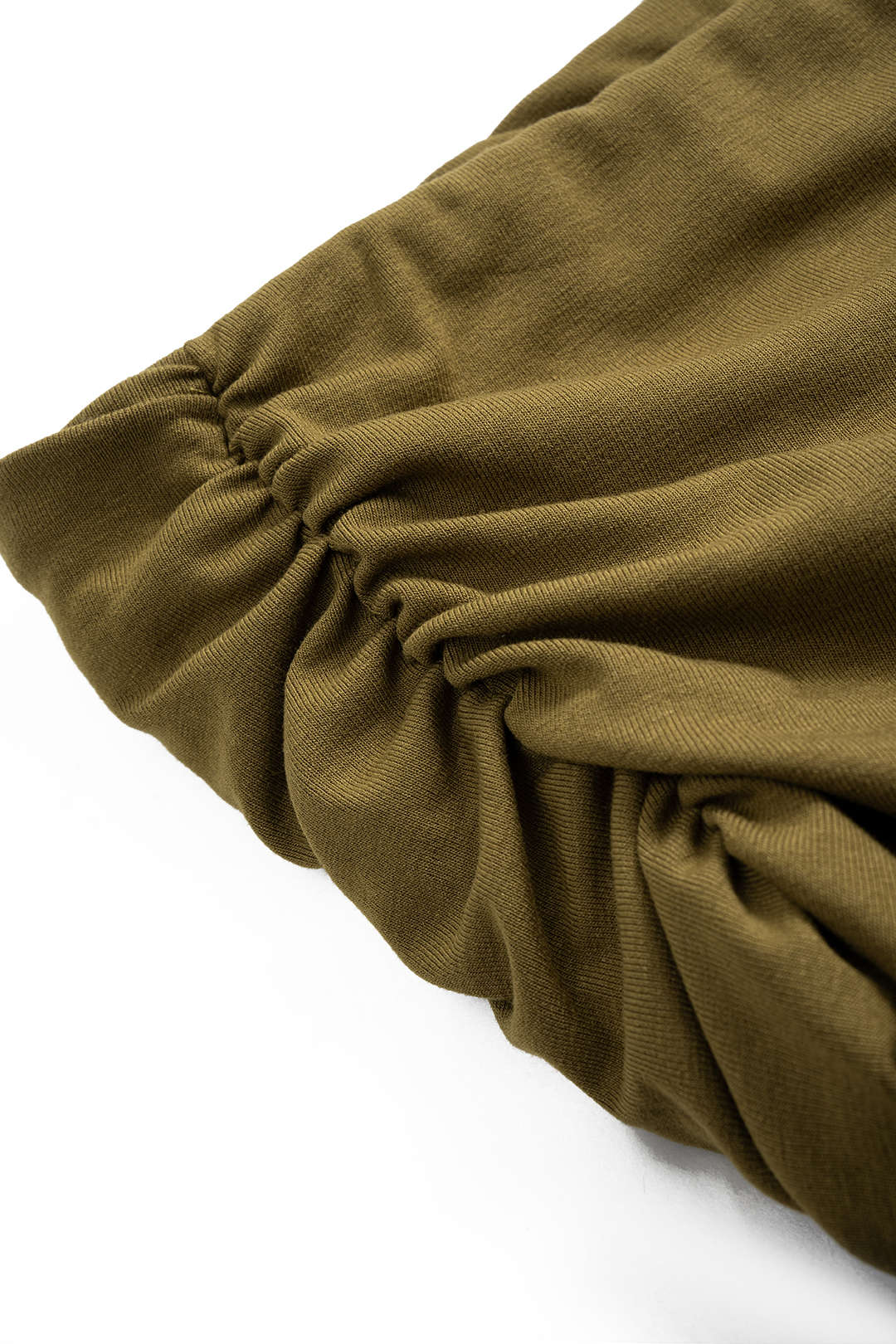 Draped Cowl Neck Long-Sleeve Top And Ruched Skirt Set