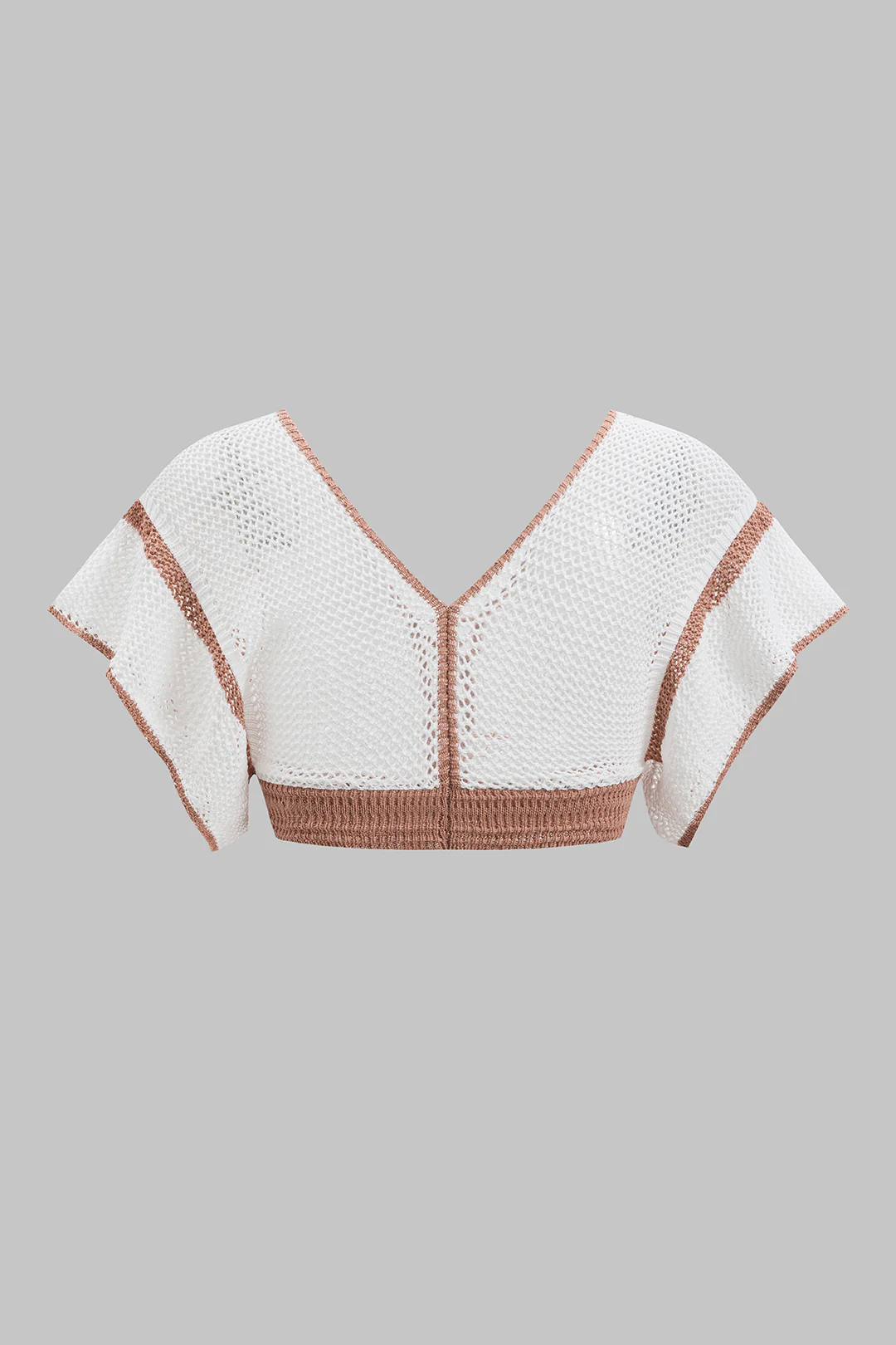 Knit Hollow-Out V-Neck Tie-Front Tank Top and Drawstring Slit Skirt Set