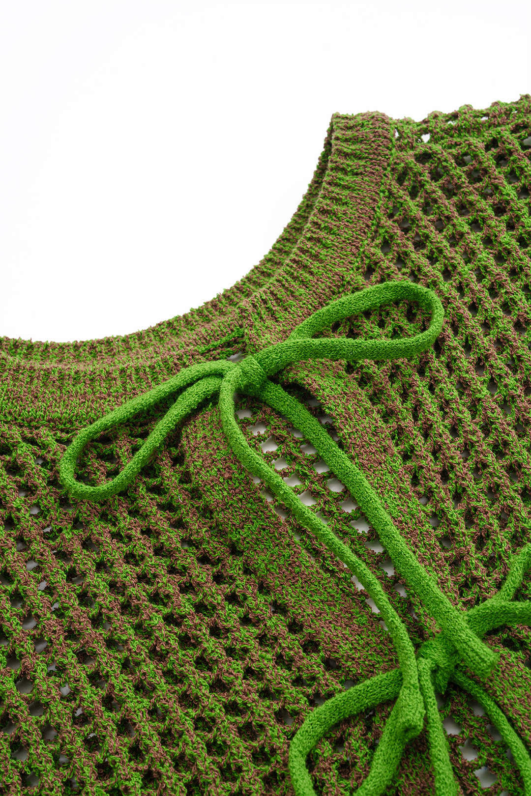 Knit Hollow-Out Tie-Back Short-Sleeve Top