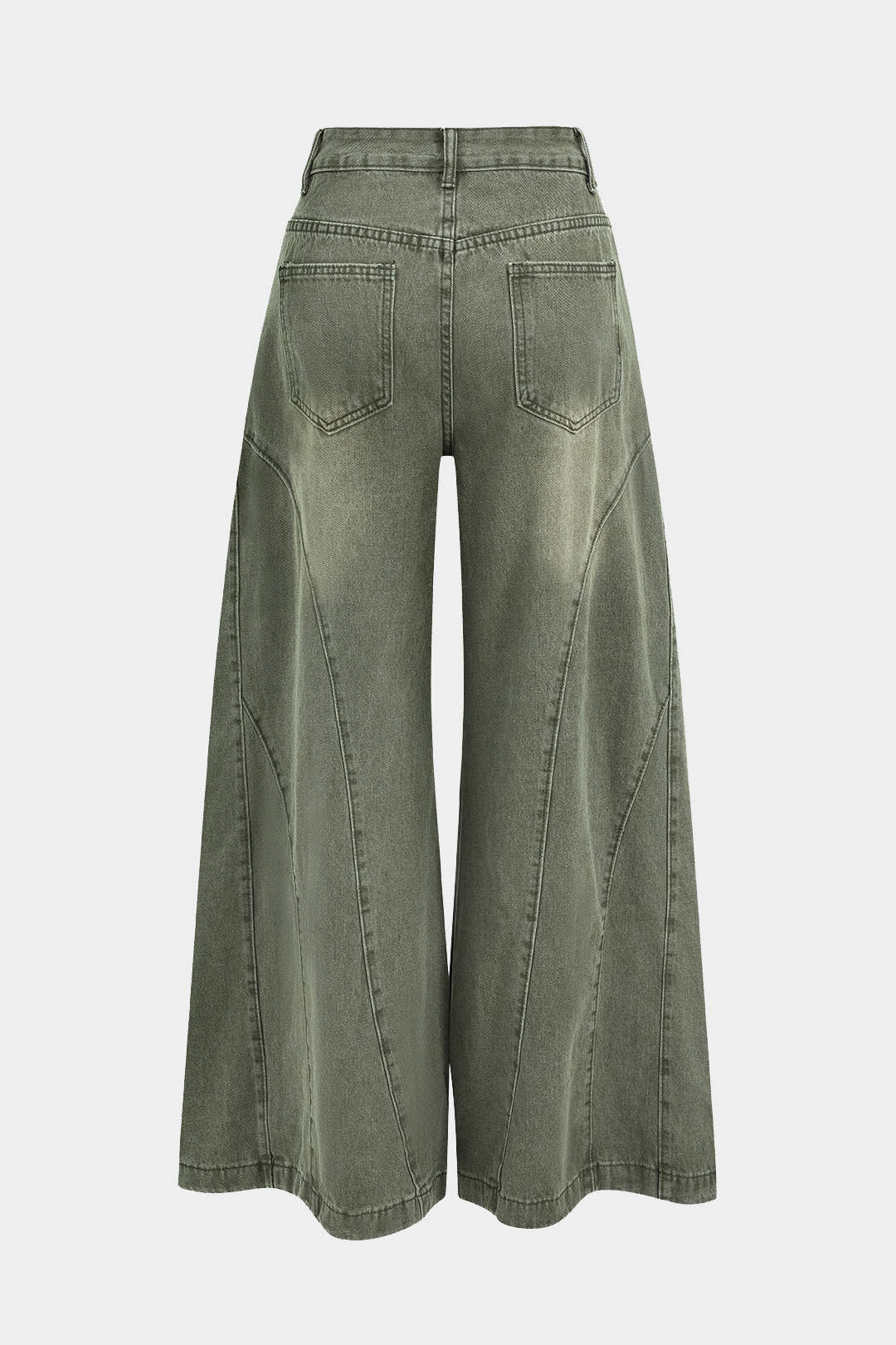 Washed Wide Leg Denim Jeans