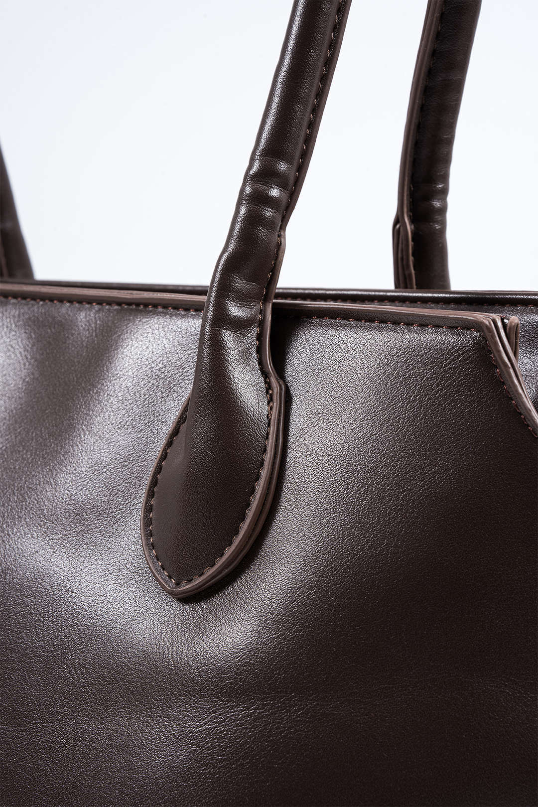 Faux Leather Solid Shoulder Bag