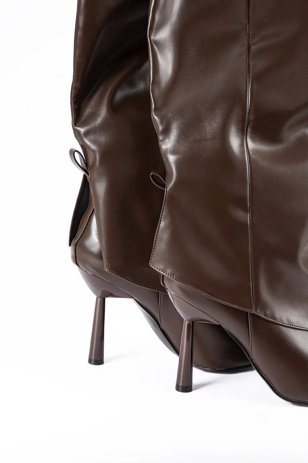 Leather Pointed Toe Mid-Calf Boots