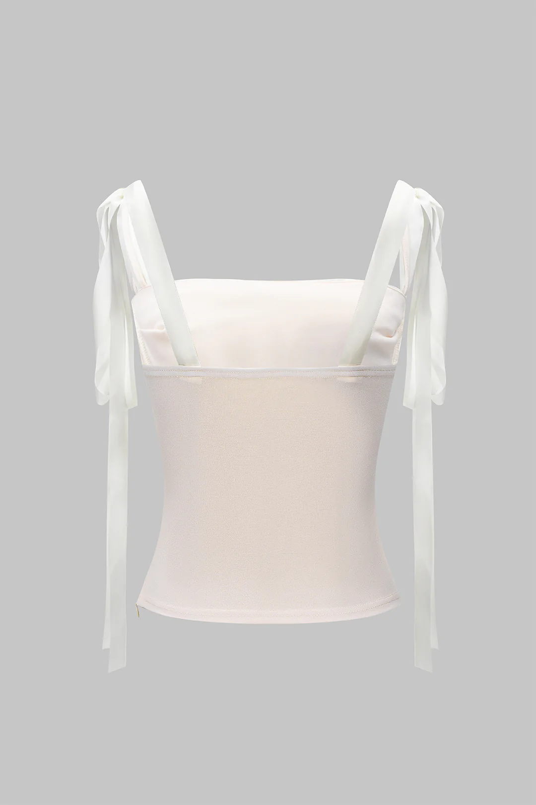 Satin Ruched Tie-Up Slip Cami Top