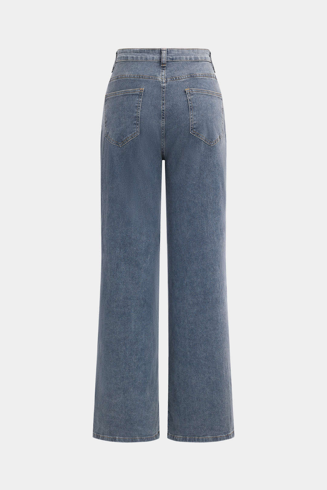 Denim Cut-Out Straight-Leg Jeans