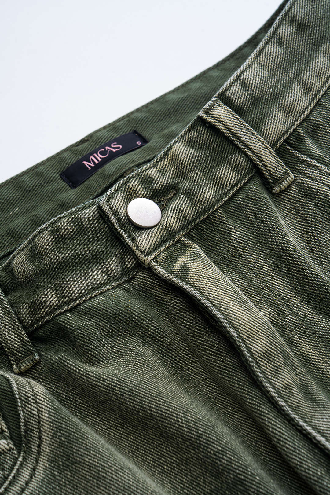 Ombre Multi-Pocket Wide-Leg Cargo Denim Trousers