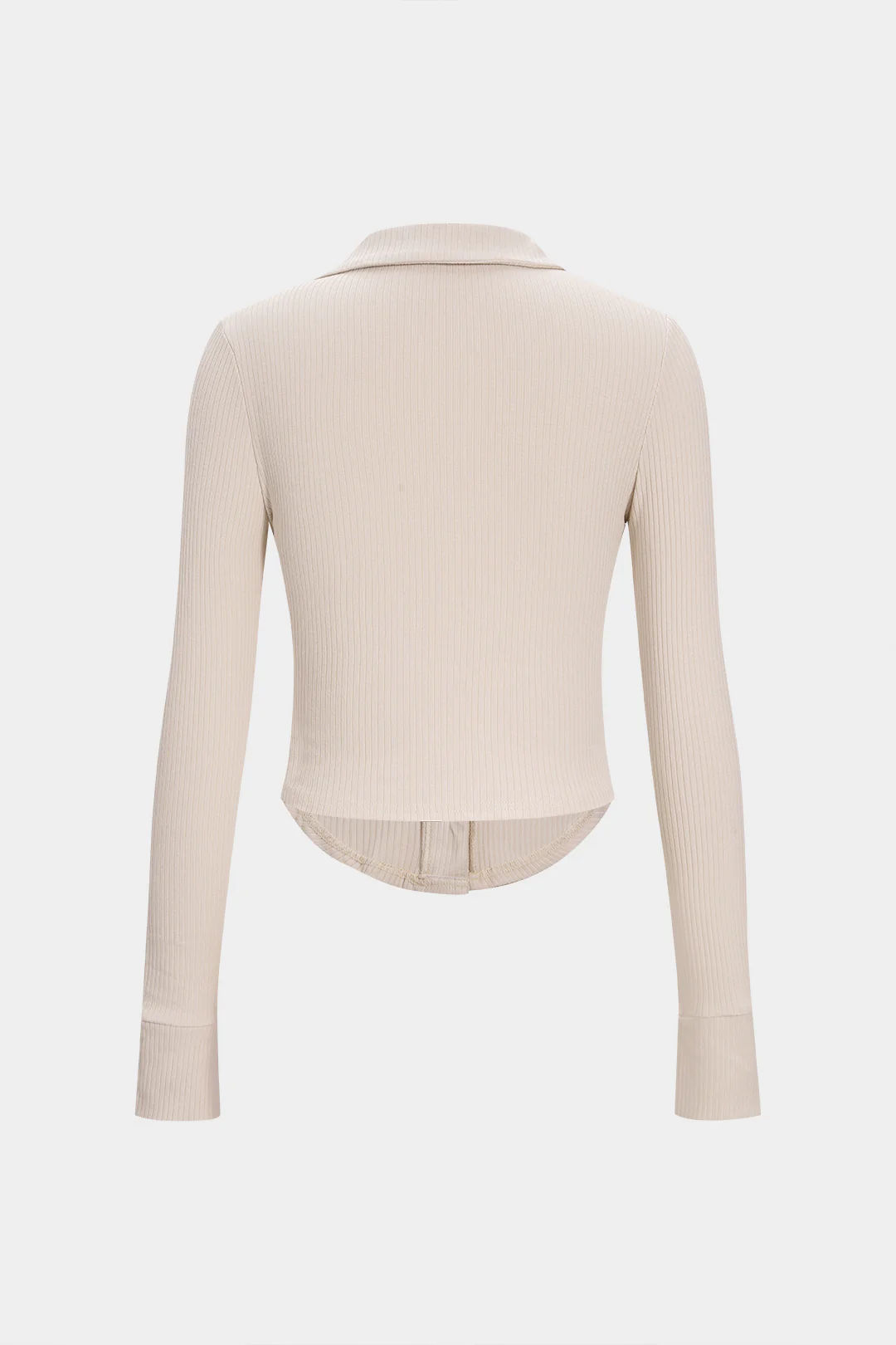 Ruched Button Long-Sleeve Top