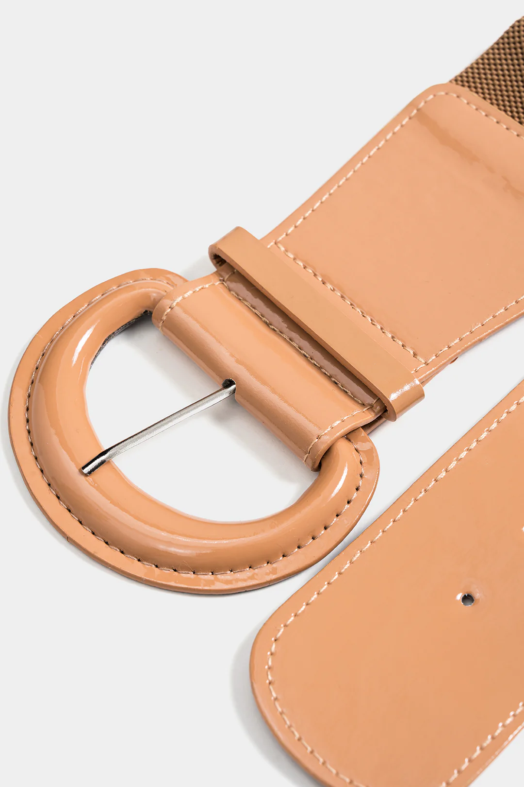 Faux Leather Buckled Waist Corset