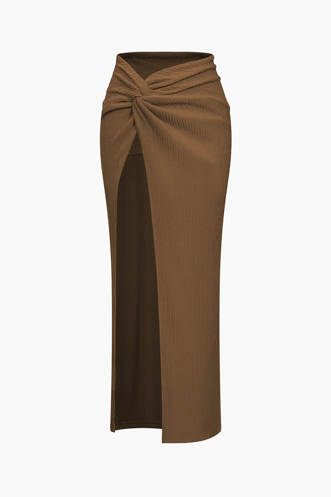Solid Crop Tank Top And Slit Twist Knot Skirt Set