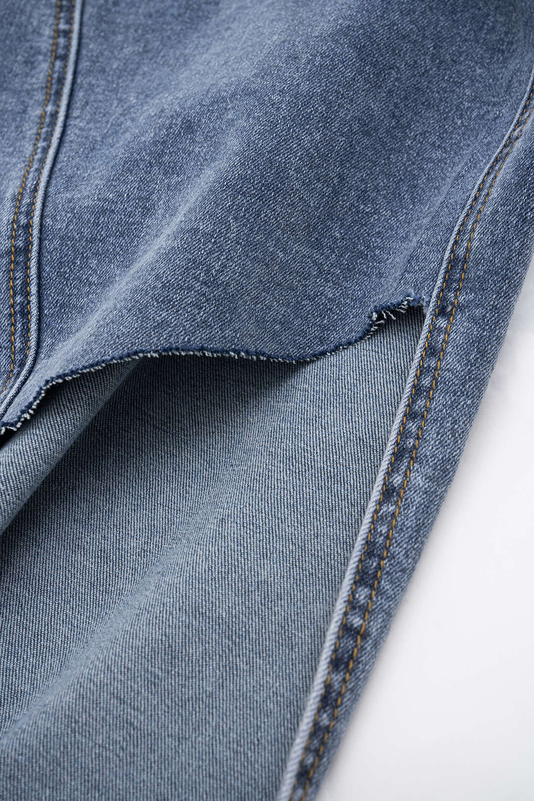 Asymmetrical Button Denim Skirt