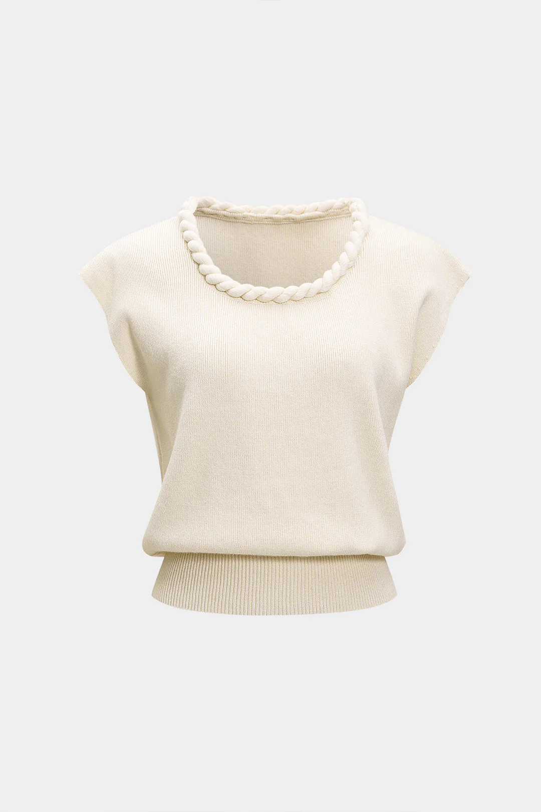 Knit Twist Knot Short-Sleeve Tank Top