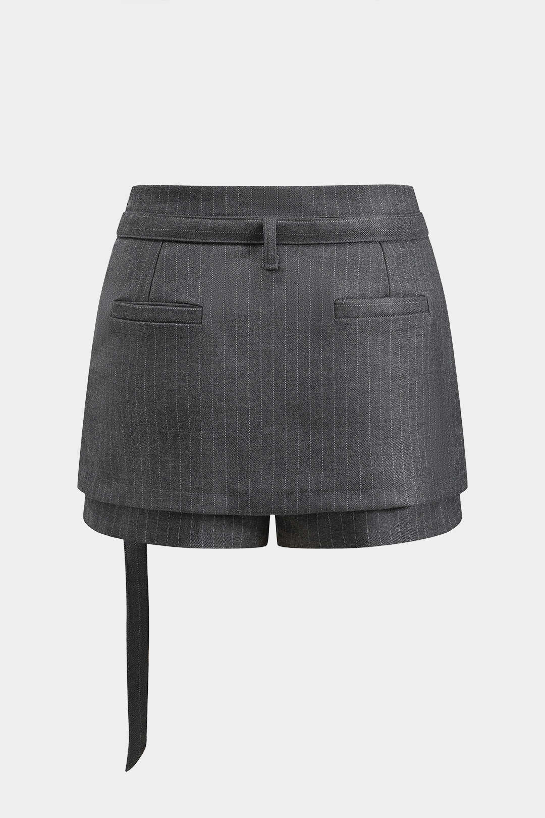 Metallic Belted Pocket Skirt