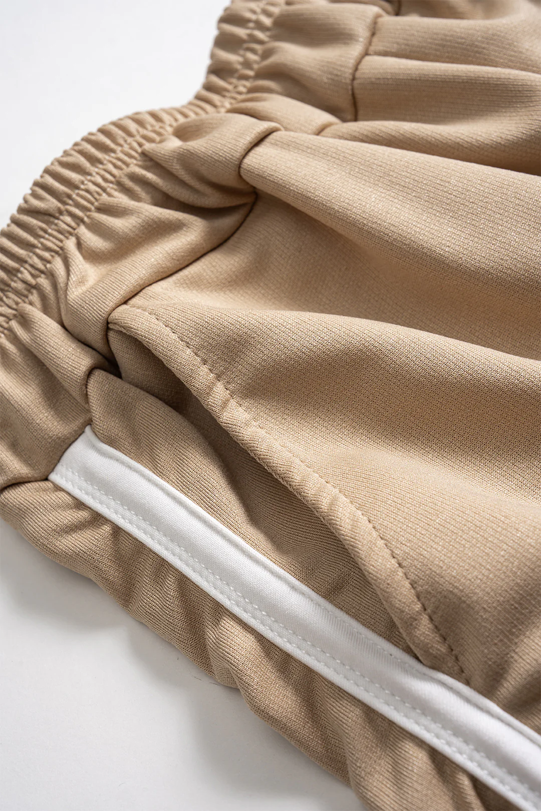 Contrasting Zipper Short Sleeve Shirt and Ruched Shorts Outfit Set