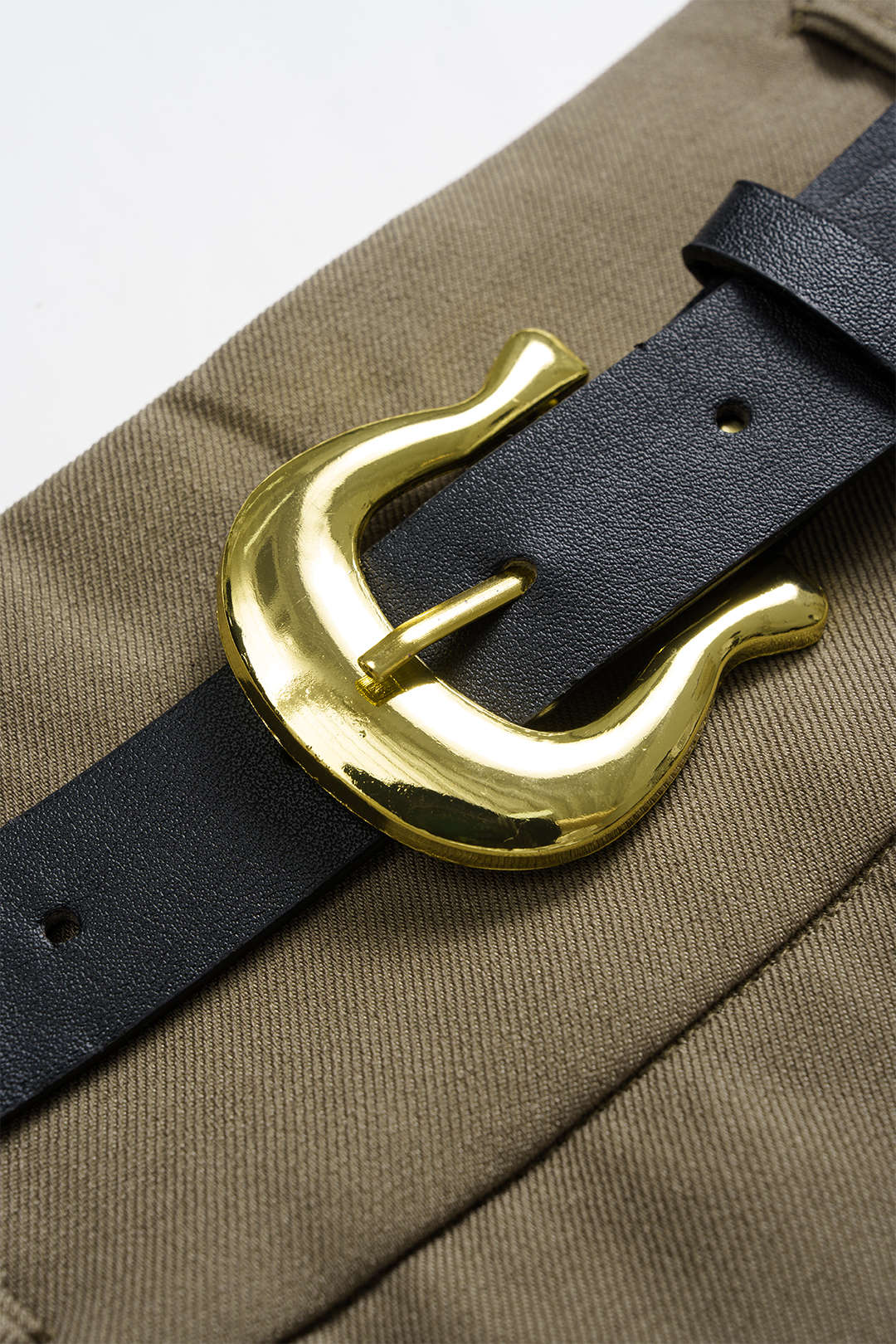 Belted Asymmetric Ruched High-Waist Skirt