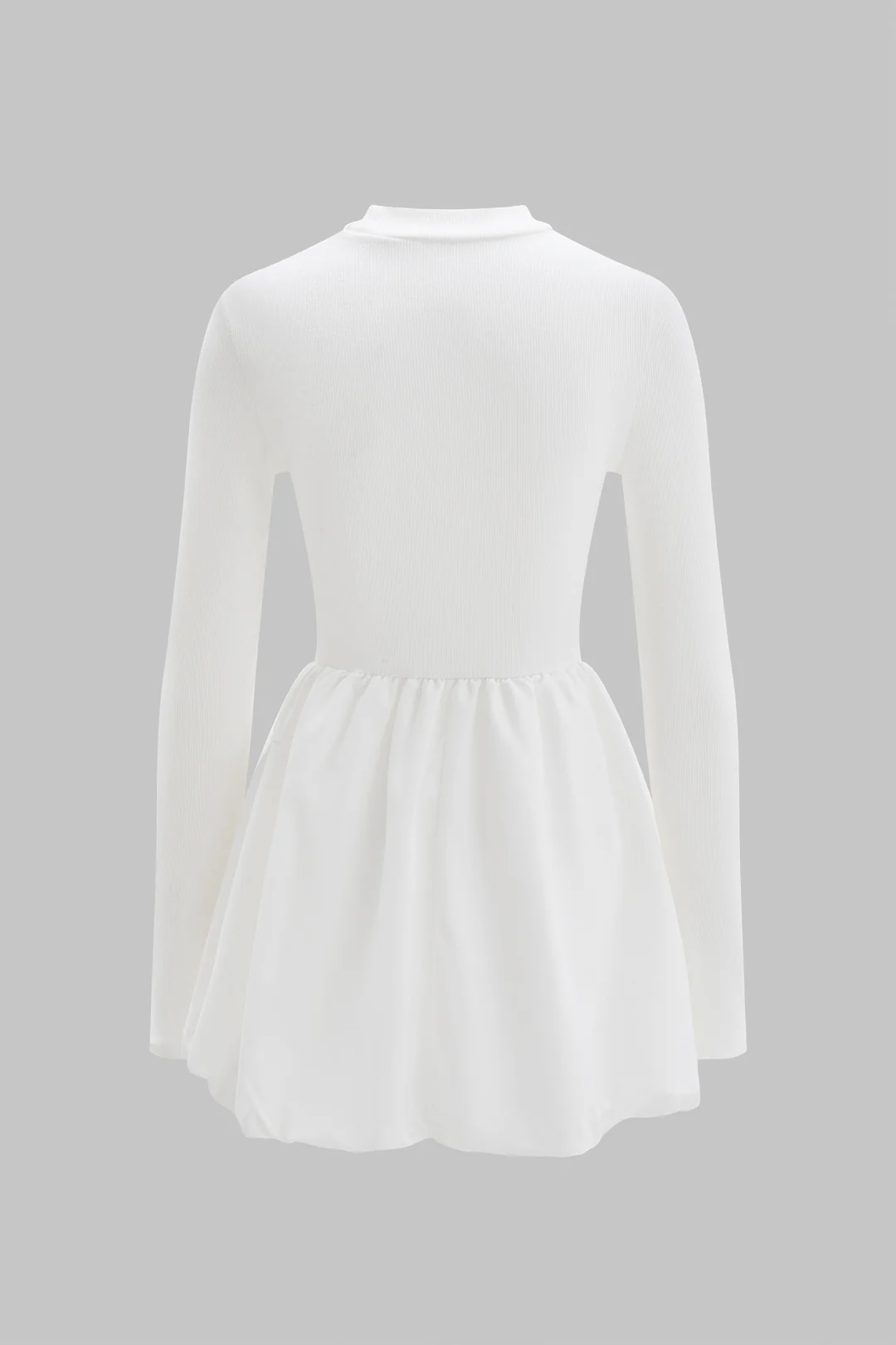 Mesh Patchwork Ruched Long Sleeve Mini Dress