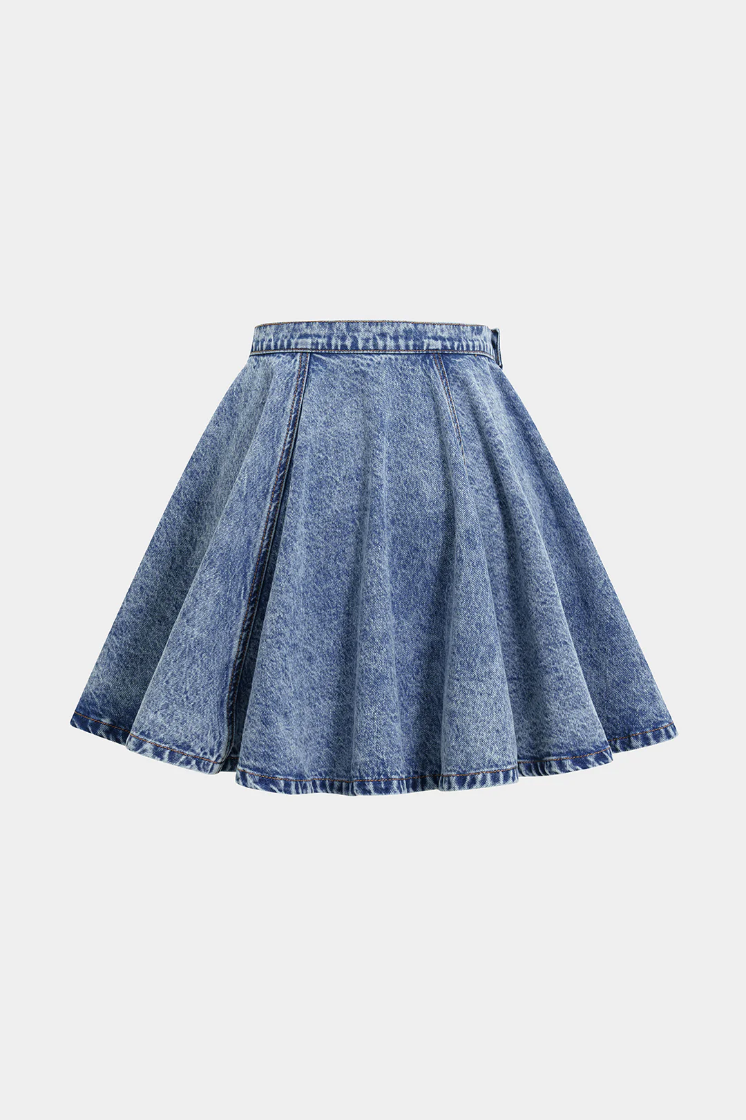 Denim Ruched Mini Skirt