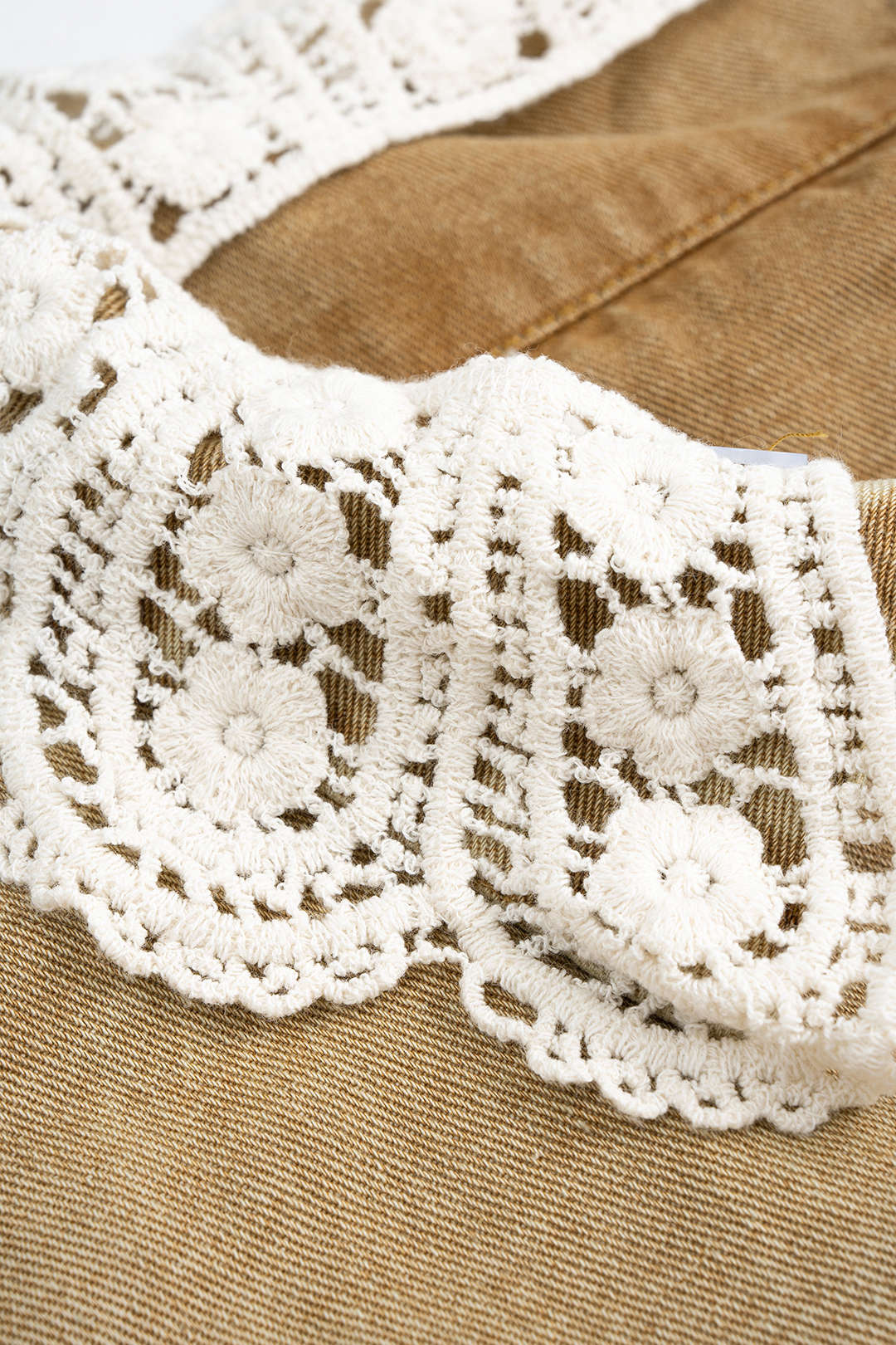 Denim Patchwork Drawstring Outerwear