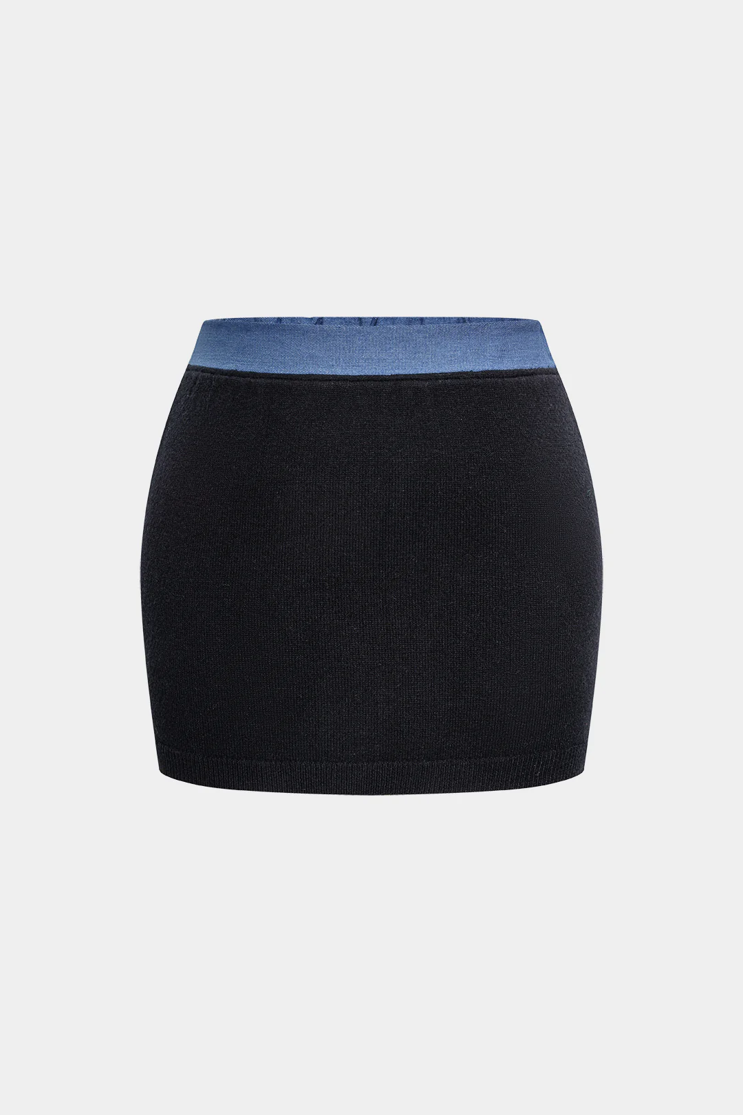 Plus Size Knit High Waist Patchwork Skirt