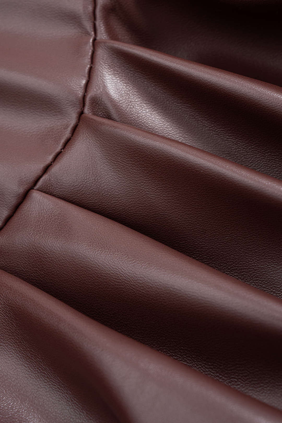 Faux Leather Pleated Tank Top