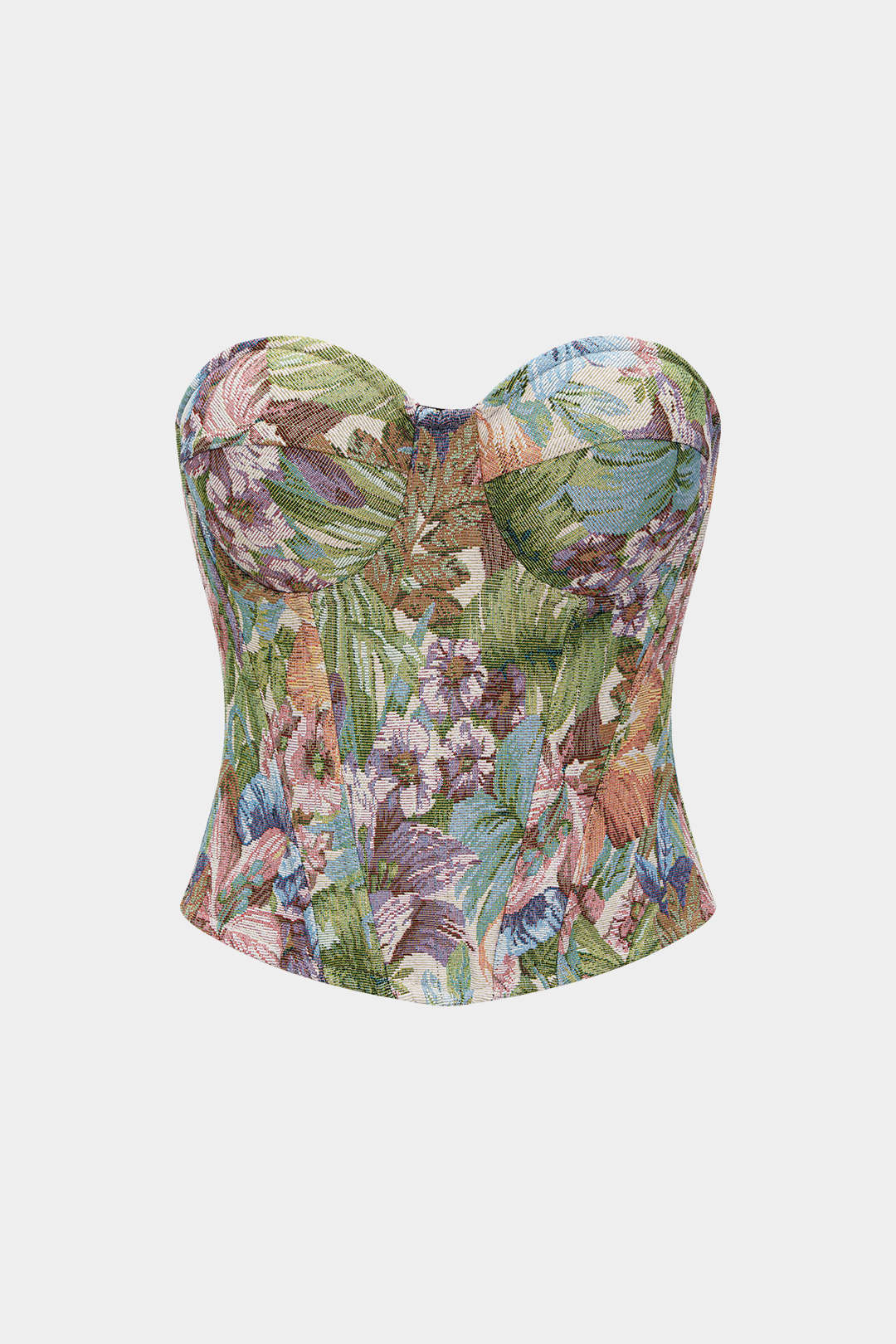 Jacquard Corset Zipper Tube Top