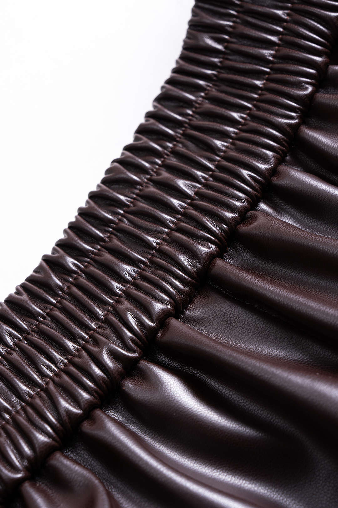 Faux Leather Patchwork Lantern Trousers