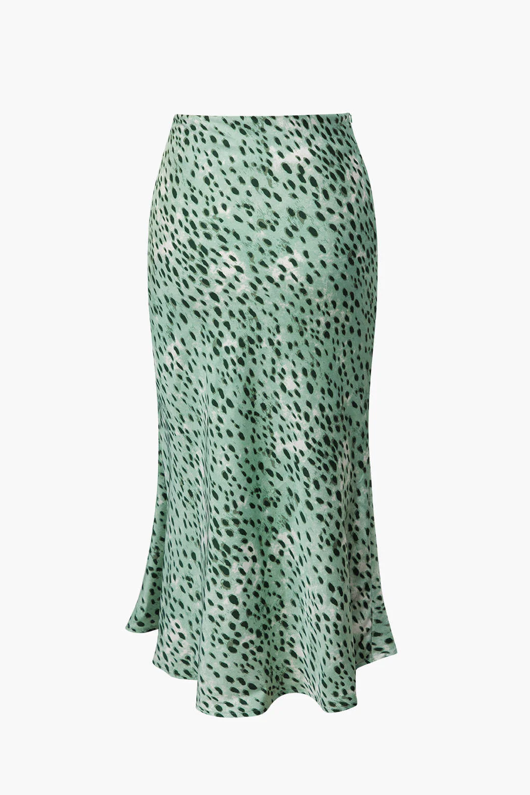 Leopard Print Drawstring Split Skirt