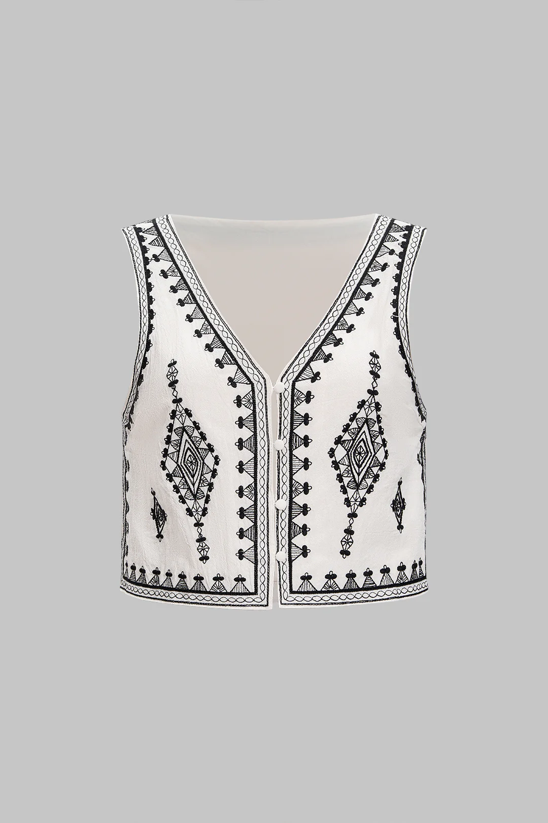 V-Neck Embroidered Tank Top