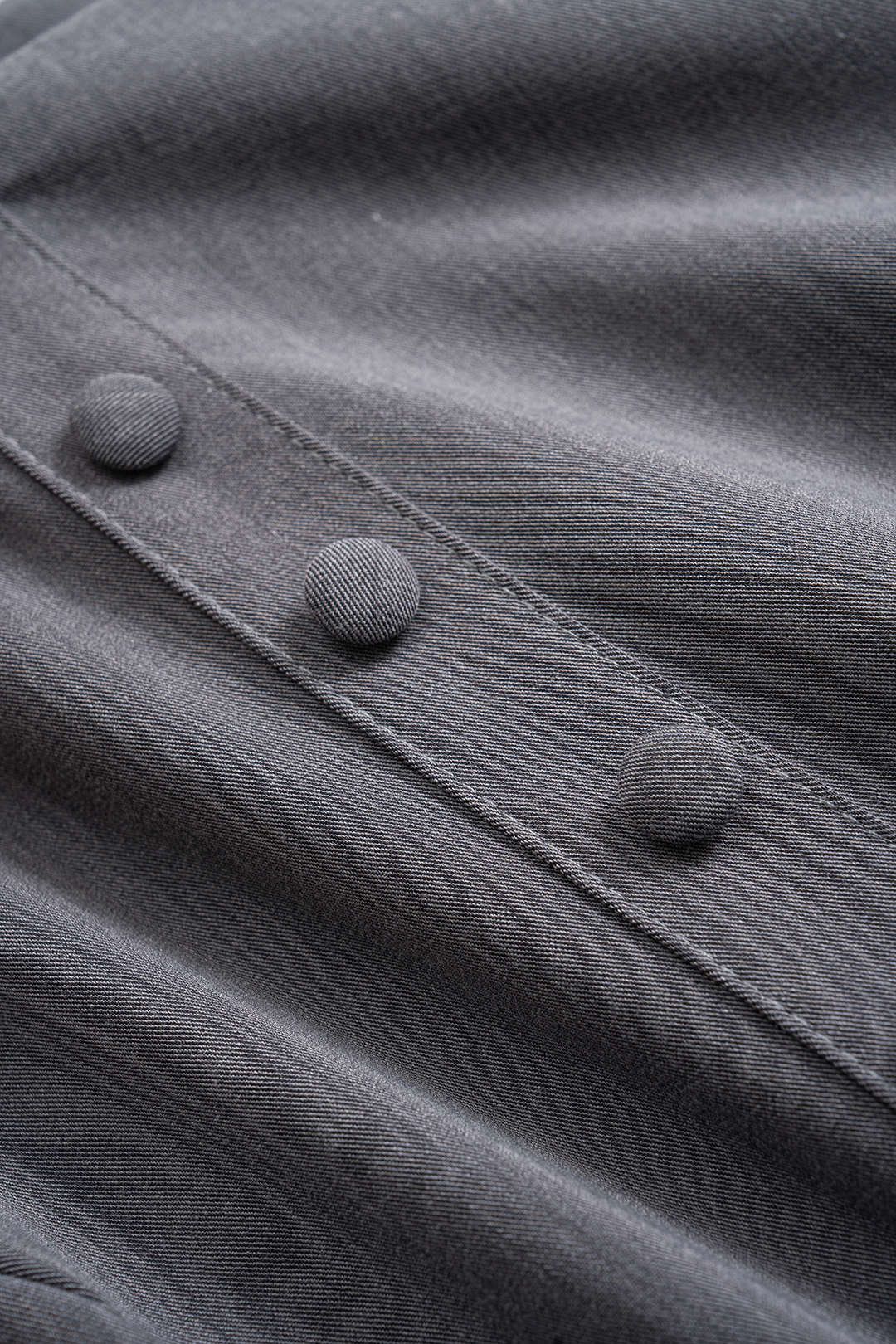 Button Ruched Zipper Detail Sleeveless Mini Dress