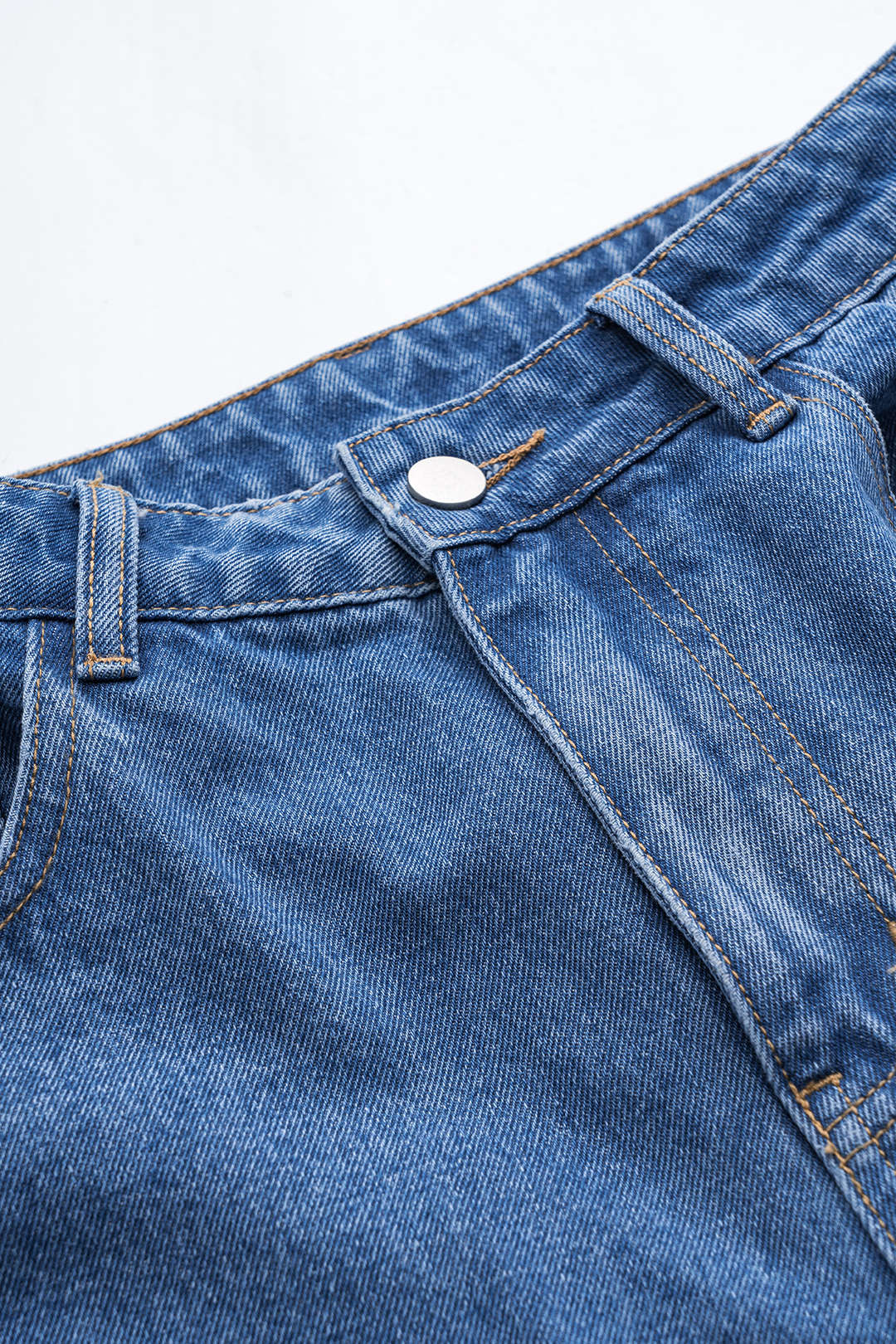 Washed Wide Leg Denim Jeans