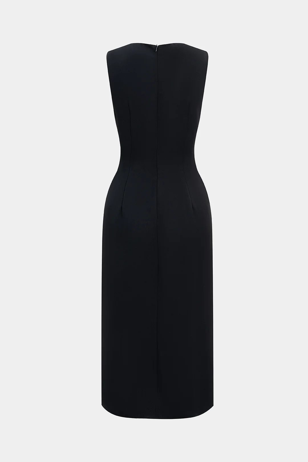 Metallic Decor Ruched Sleeveless Maxi Dress