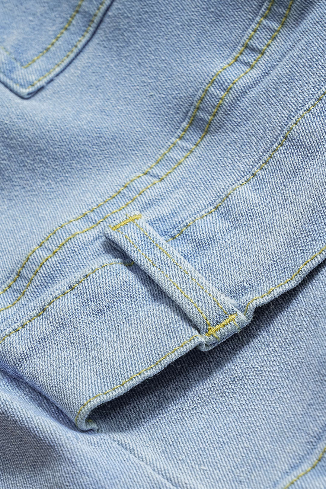 Denim Asymmetry Pocket Shorts