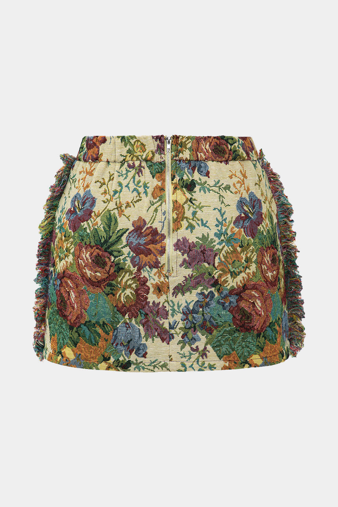 Plus Size Jacquard Frayed Pocket Skirt