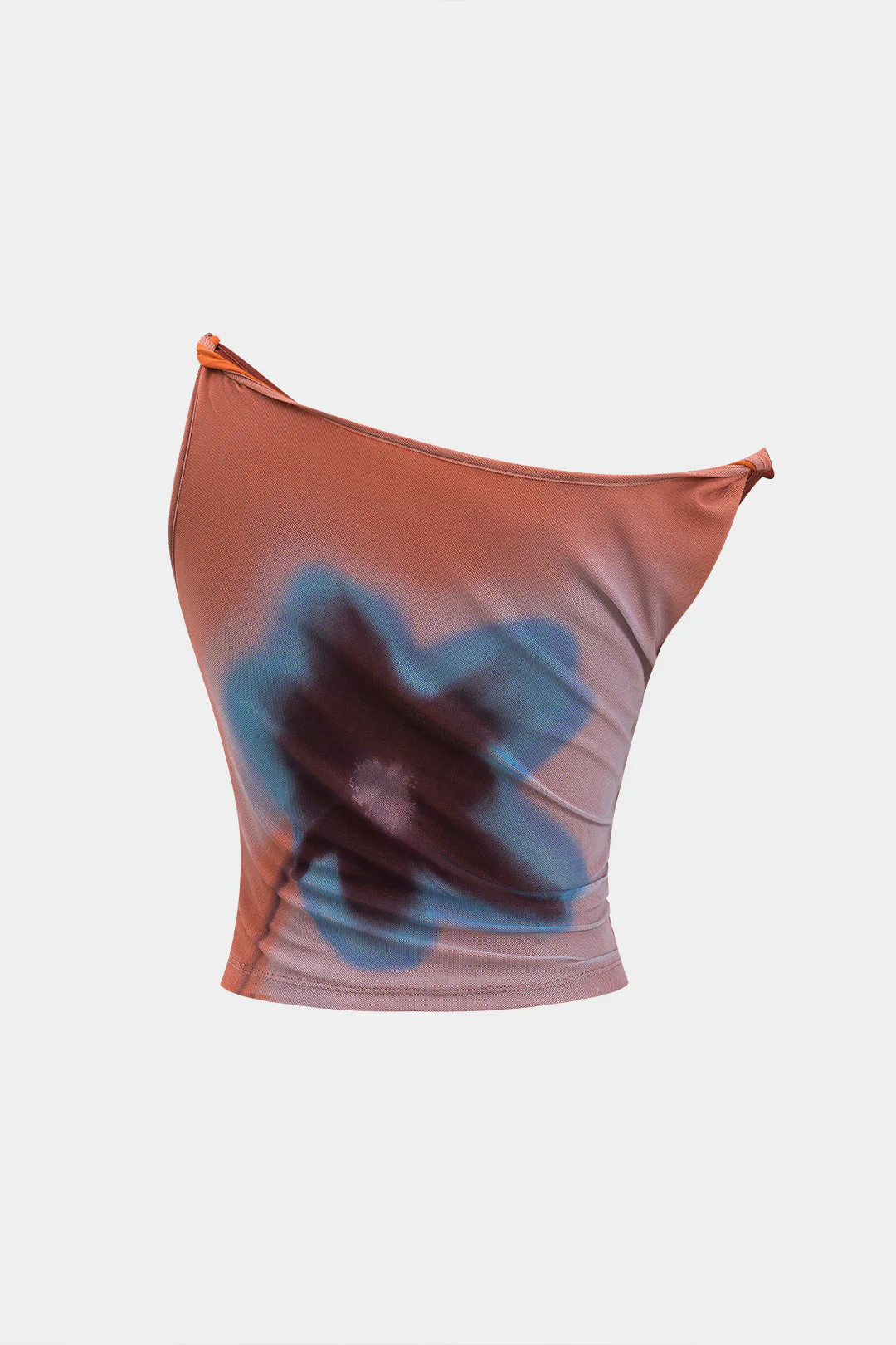 Floral Patterned Mesh Asymmetrical Camisole Top