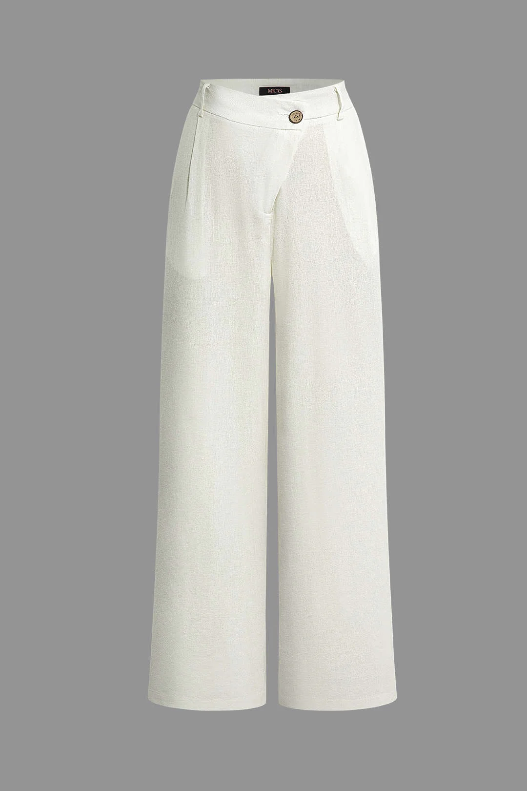 Linen Asymmetric Zipper Straight-Leg Trousers