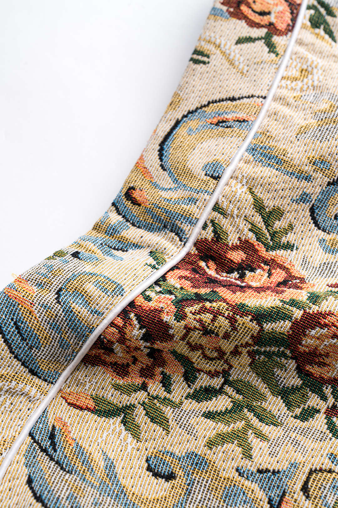 Satin Jacquard Ruched Patchwork Tie-Front Zipper Slip Top and Skirt Set