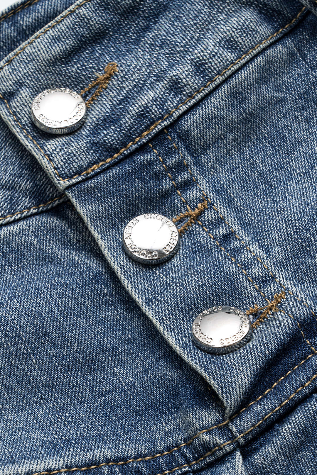 Denim Pleated Buttoned Skirt