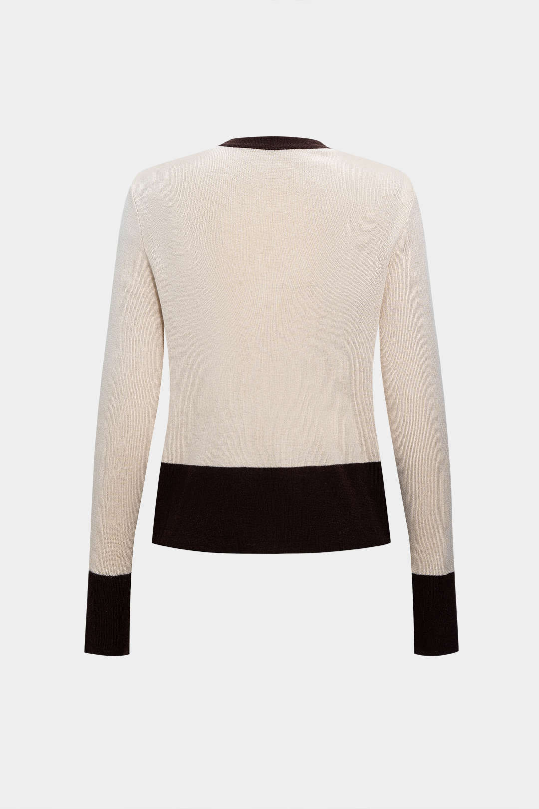 Knit Contrast Button Long-Sleeved Top