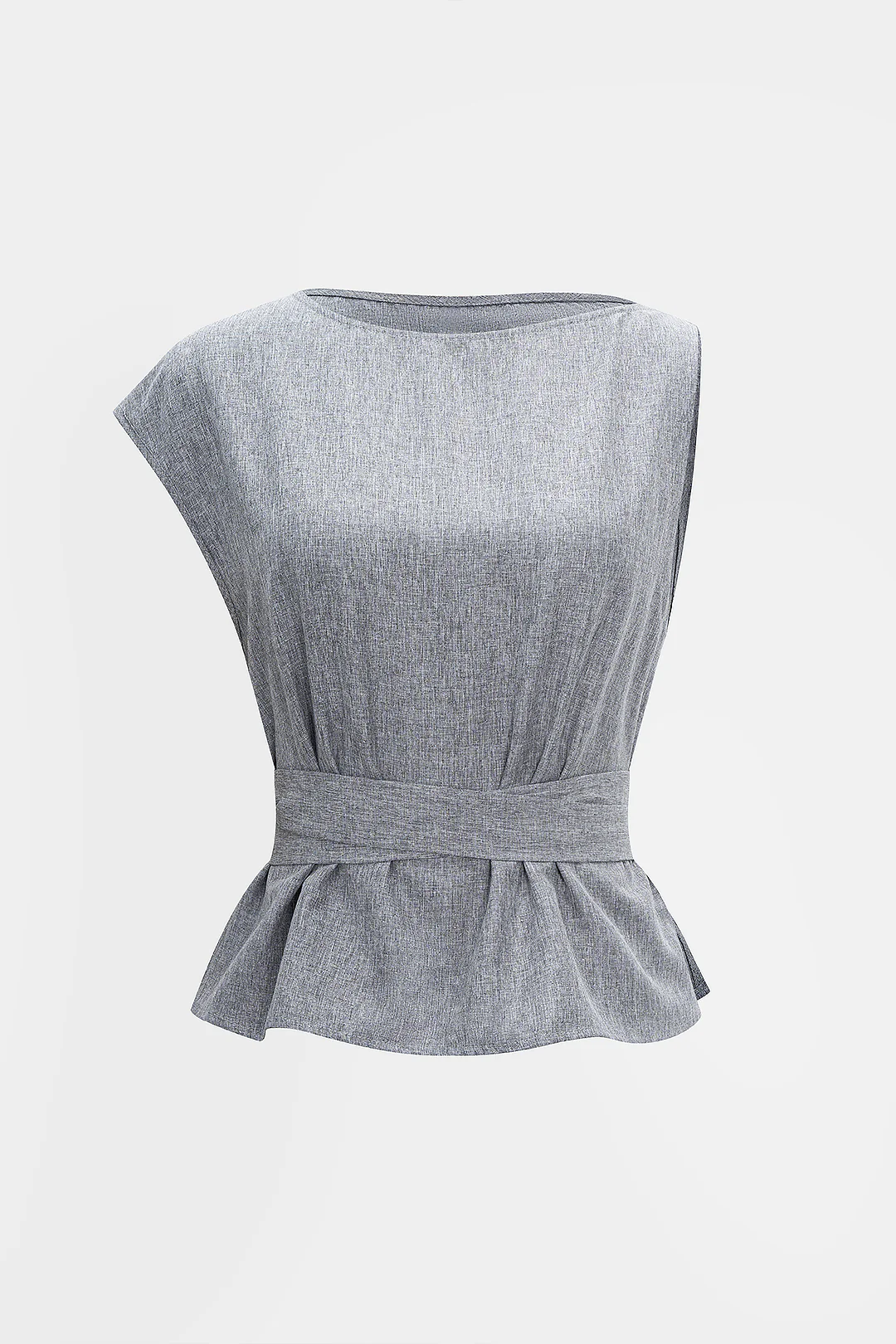 Tie-Back Ruched Short Sleeve T-Shirt