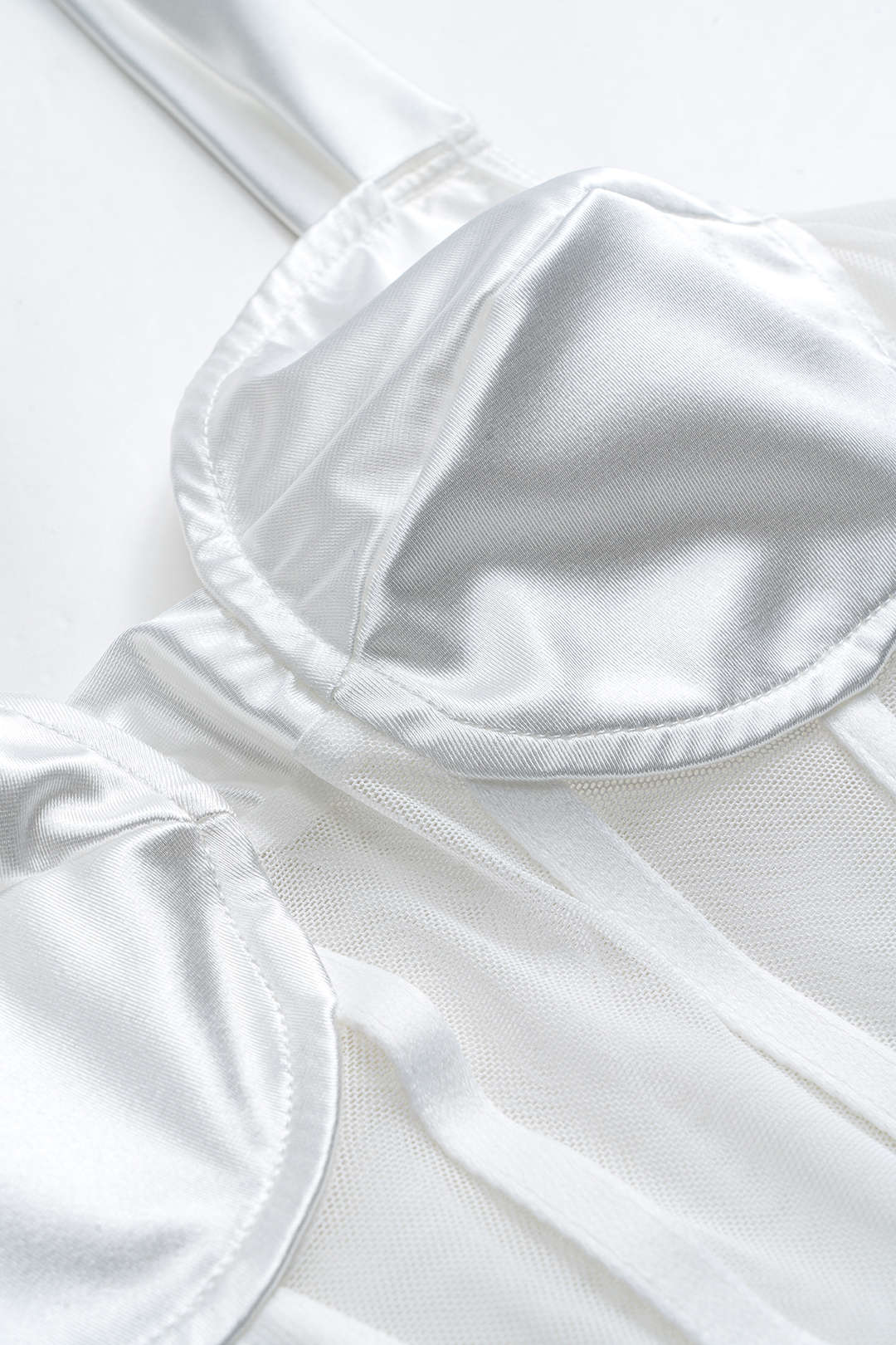 Satin Mesh Patchwork Slip Cami Top