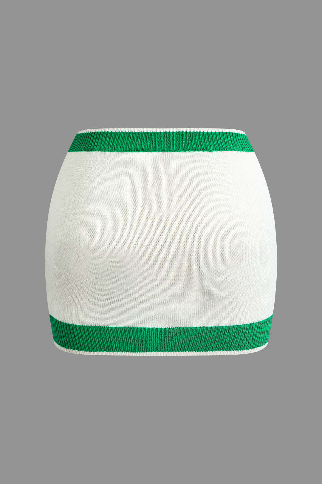 Contrast Collar Cropped Knit Top and Mini Skirt Set