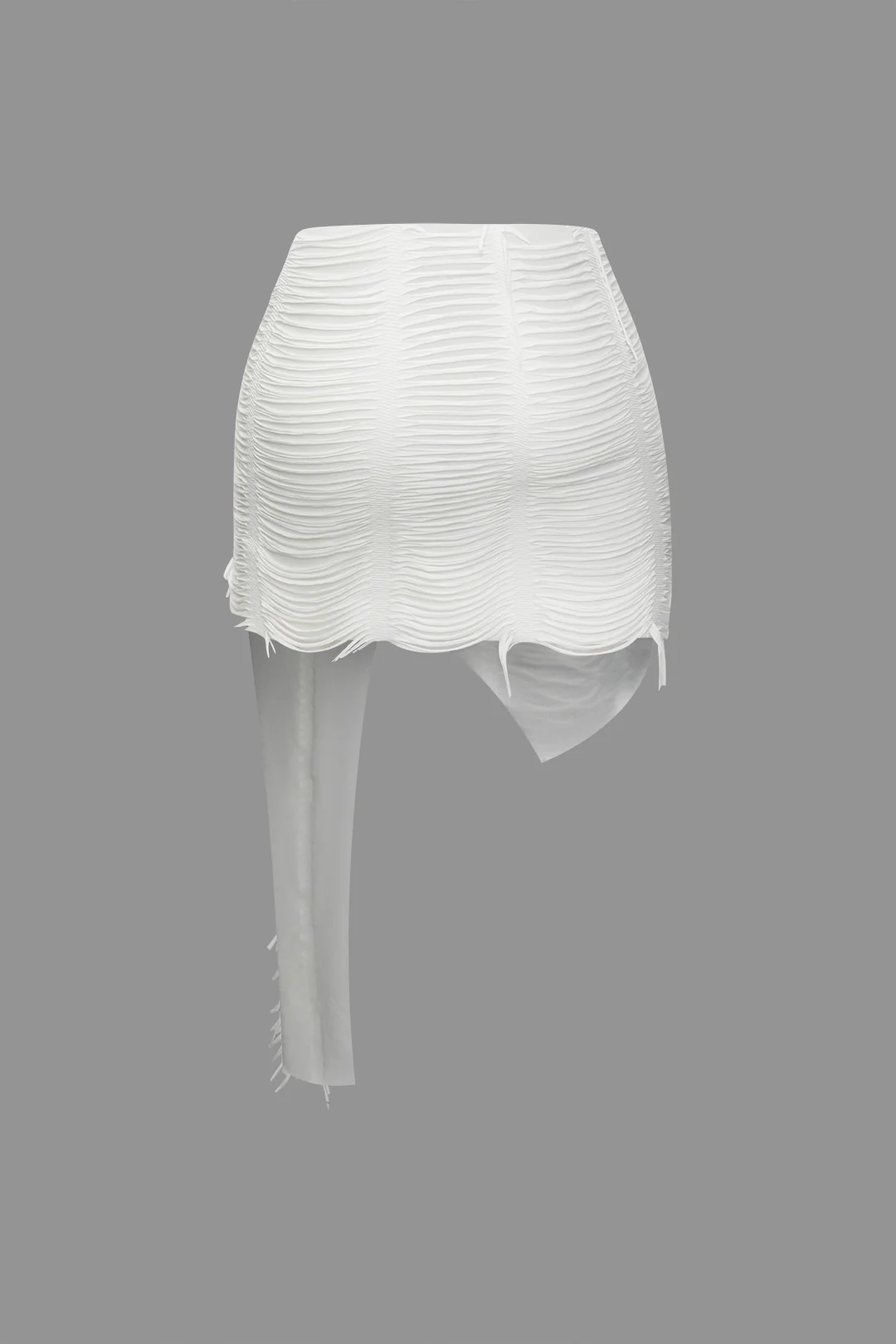 Distressed Halter Cami Top and Asymmetrical Mini Skirt Ensemble