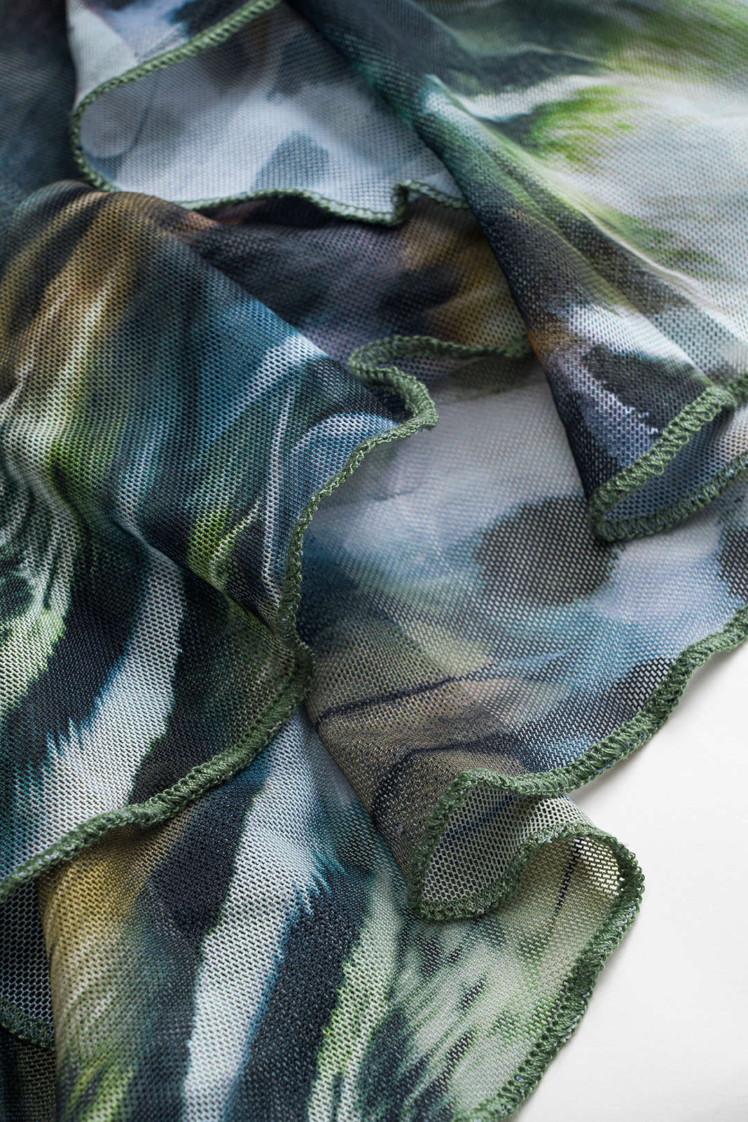 Abstract Pattern Mesh Halter Neck Backless Tie-Up Sleeveless Mini Dress