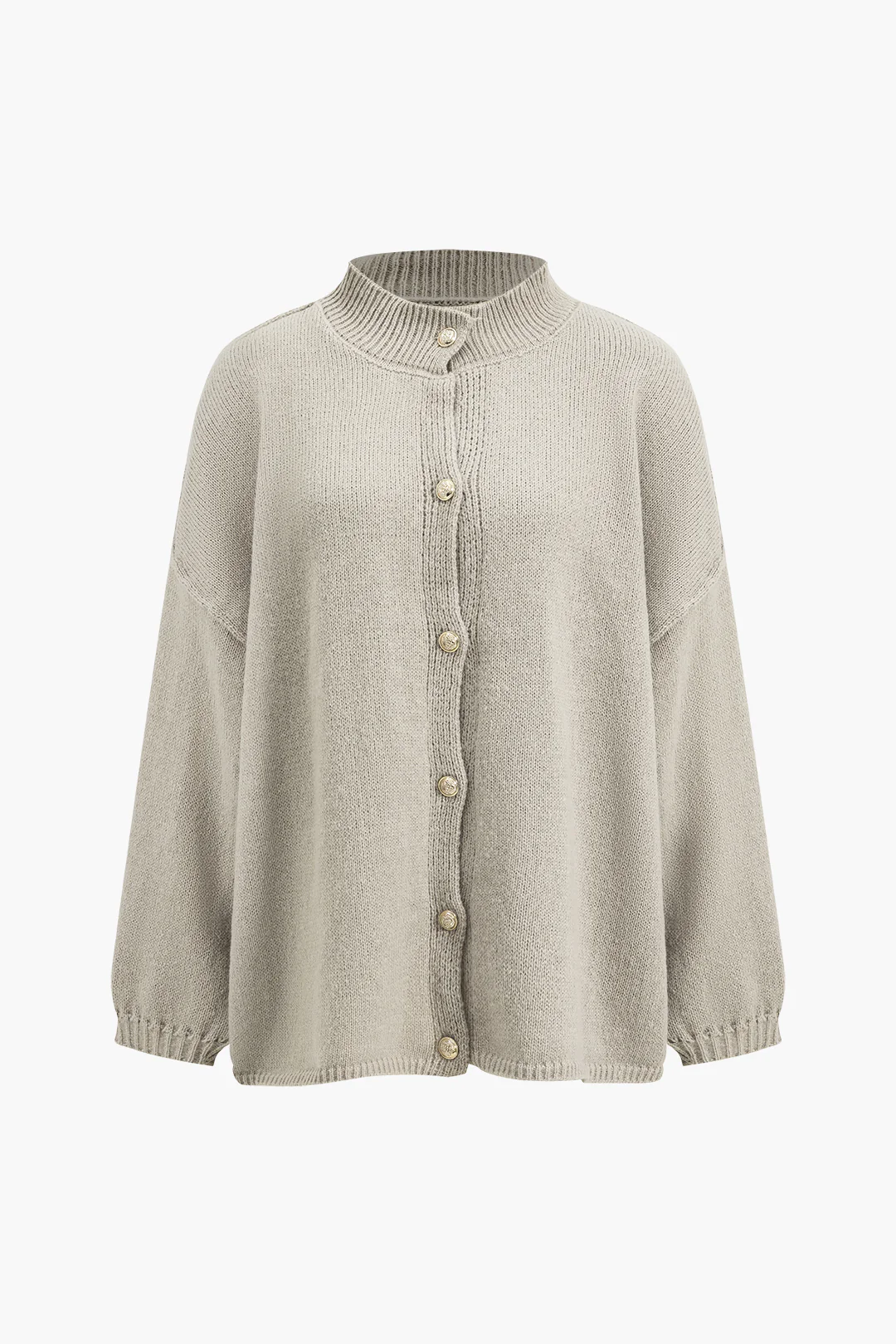 Button-Up Ribbed Knit Cardigan Sweater