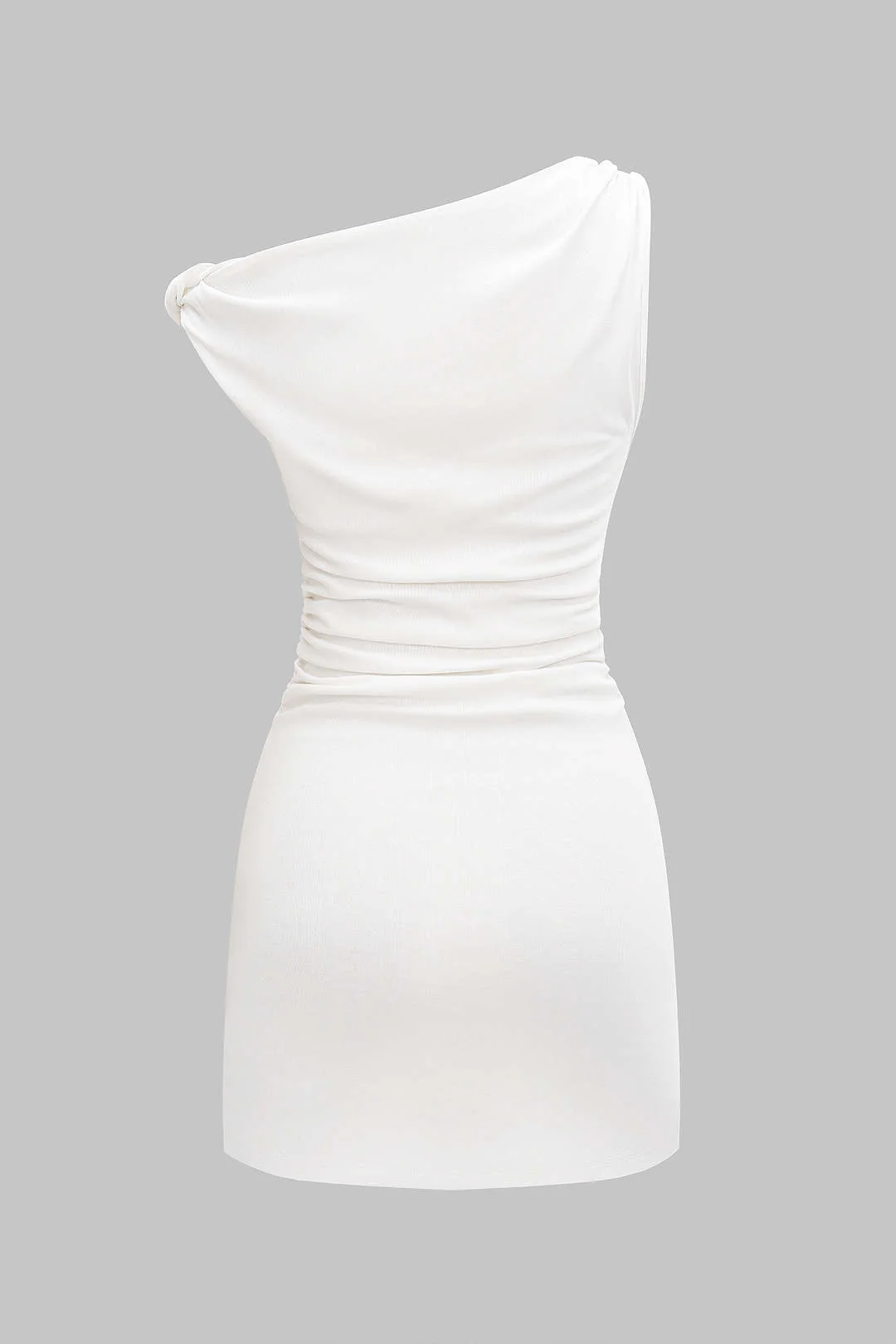 Metallic Decor Twist Knot Off Shoulder Sleeveless Mini Dress