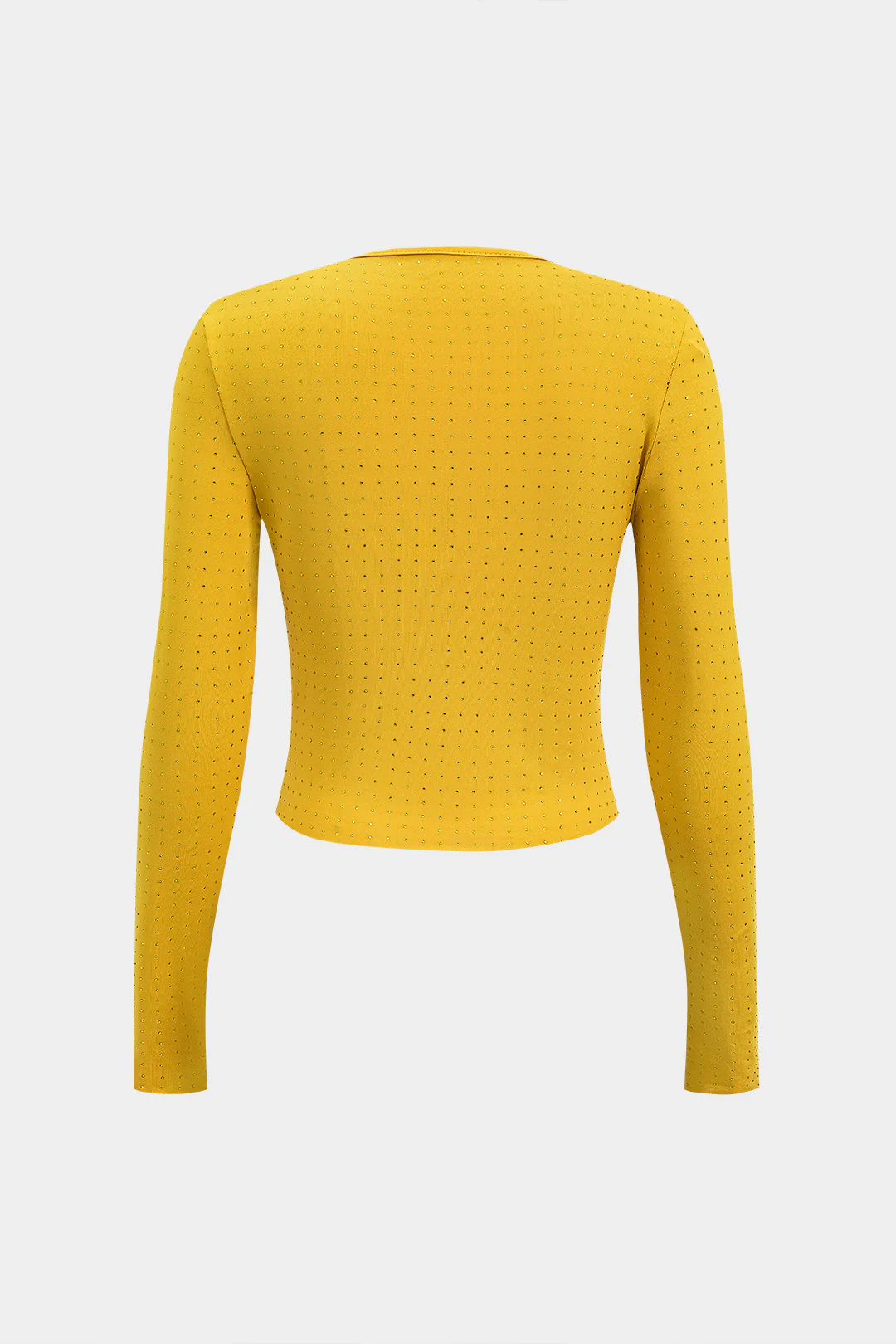 Rhinestone-Adorned Long Sleeve Top