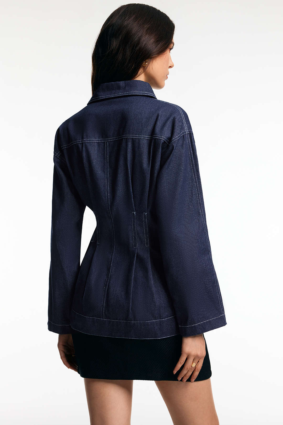 Pleated Denim Outerwear