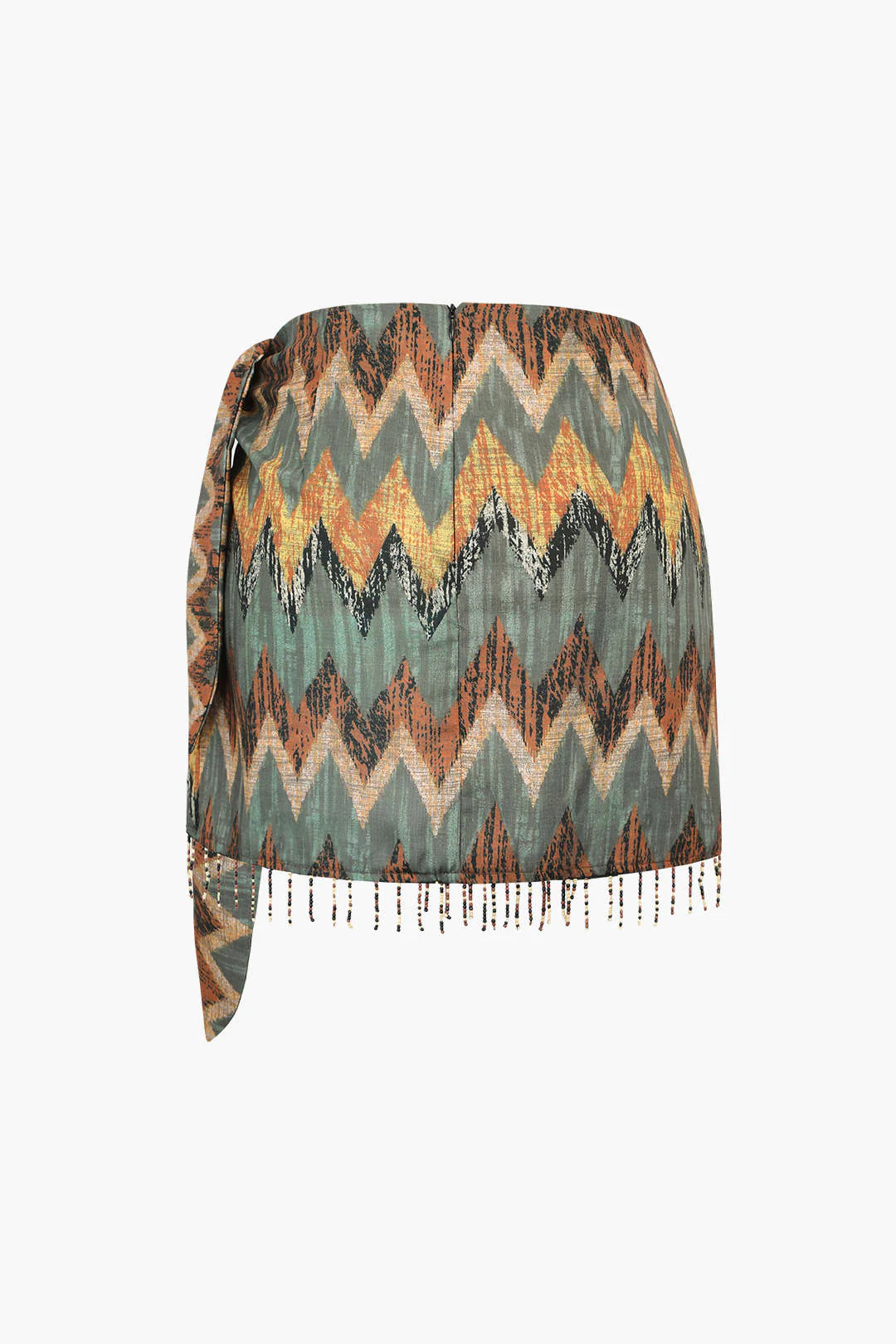 Printed Knotted Mini Skirt