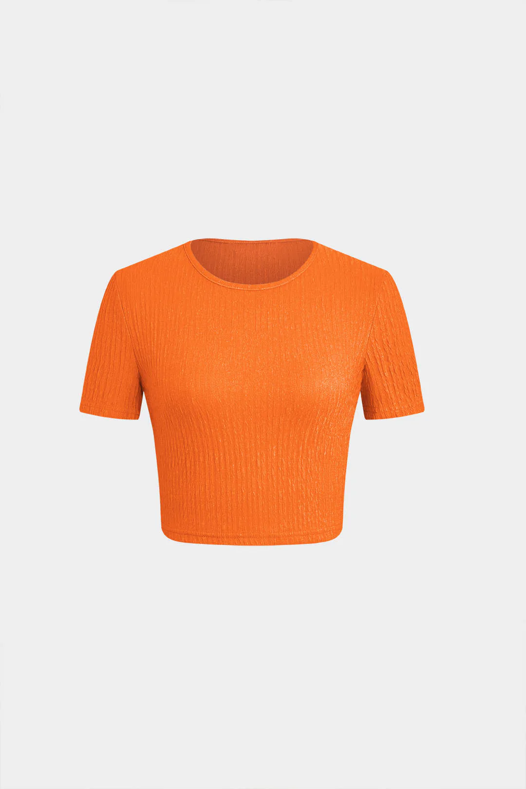 Textured Cropped Top and Drawstring Ruched Skirt Outfit Set