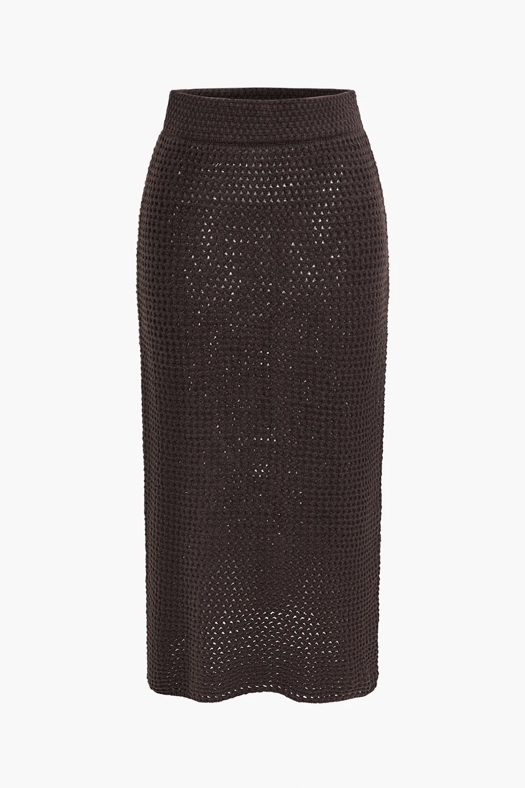 Solid Knit Cut-Out Mid-Length Skirt