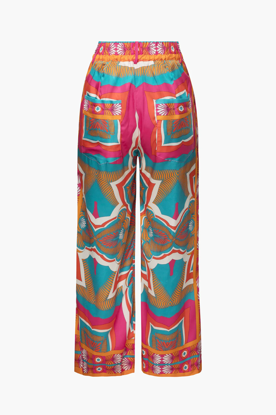 Printed High-Waisted Wide-Leg Trousers