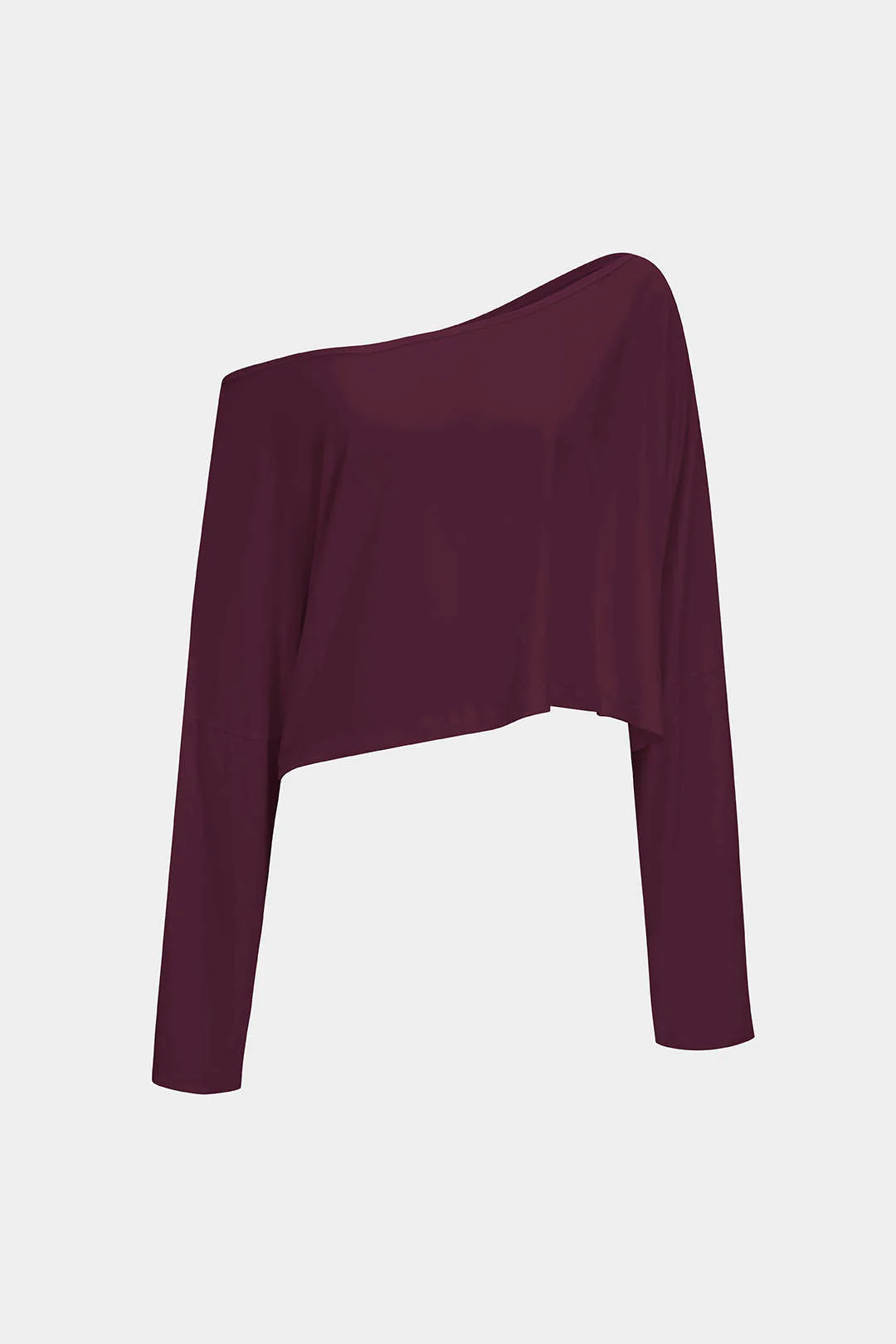 Asymmetrical Neck Long-Sleeved Top